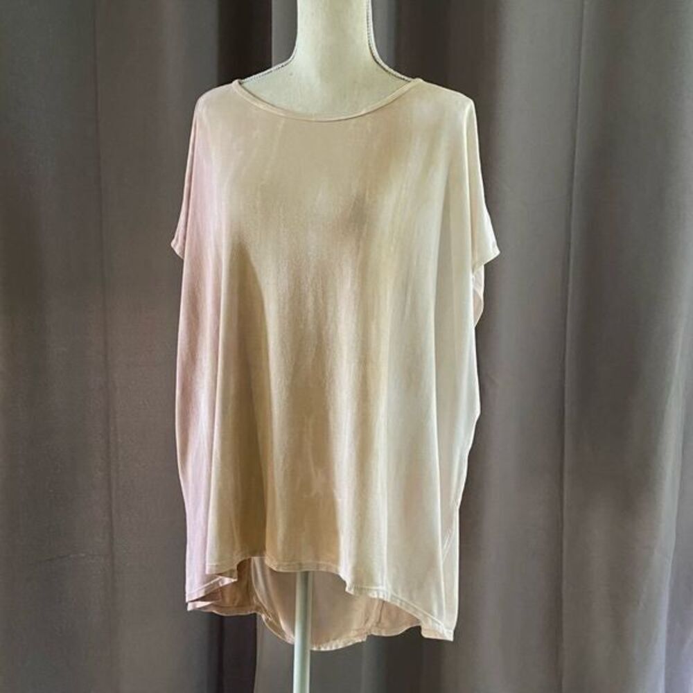 Lolly Pink to White Tie Dye Oversized Shirt Dress Coverup S